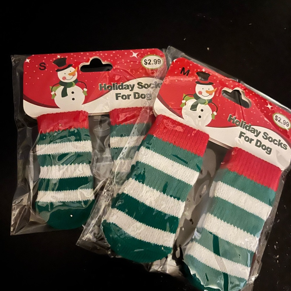 Holiday Socks for Dogs - Red and Green